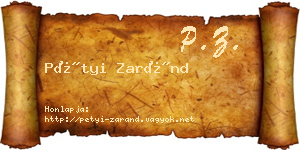 Pétyi Zaránd névjegykártya